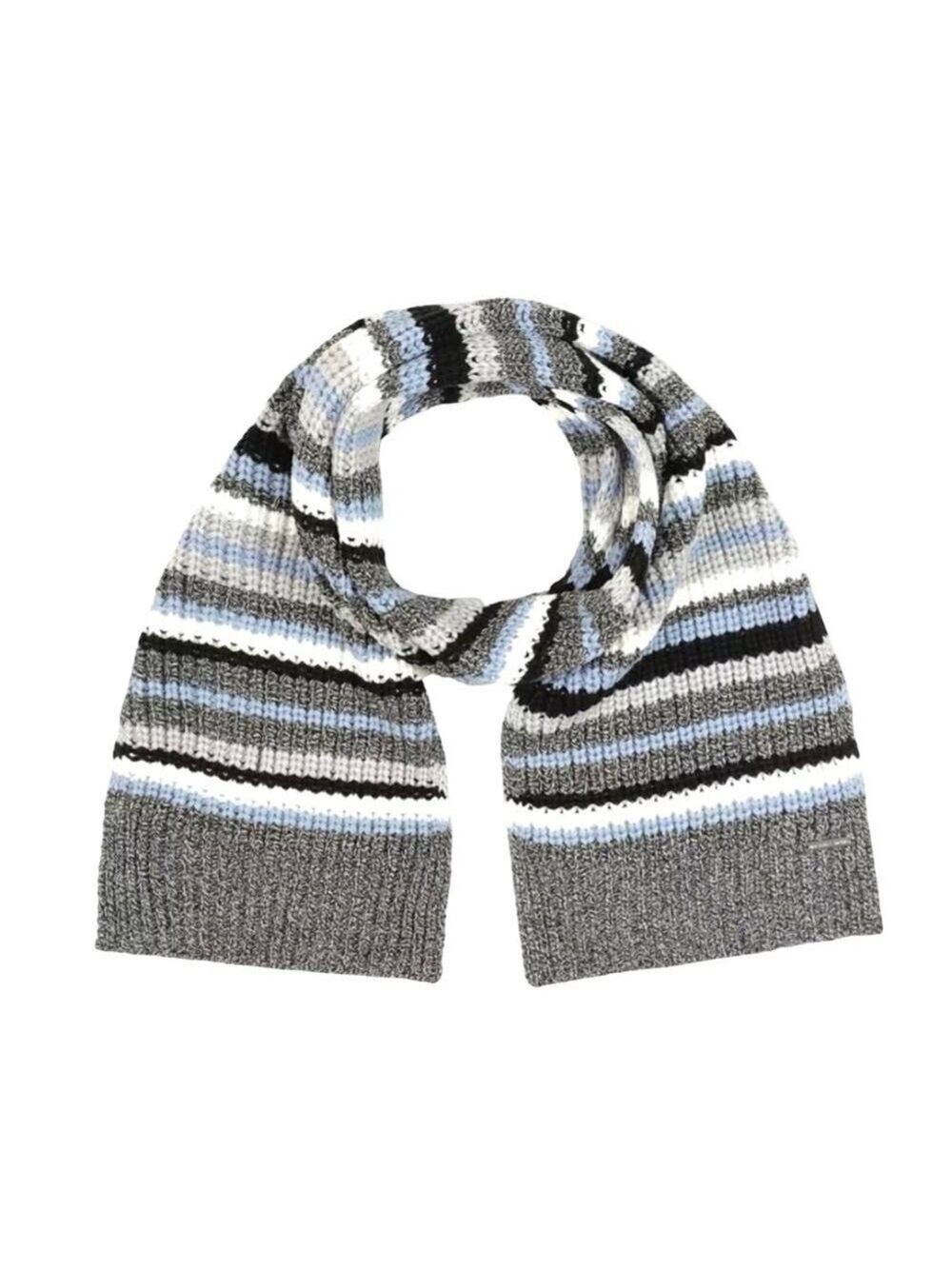MICHAEL KORS WOMEN'S TWEED SHAKER STRIPE SCARF CHAMBRAY